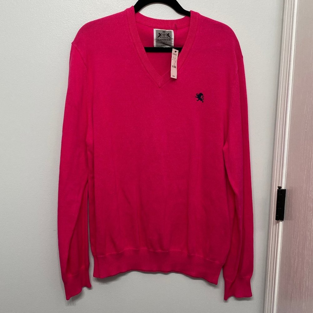 Hot Pink Mens Express Sweater NWT